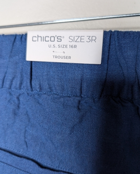 Chico's Blue Linen Trousers sz 16 NWT - Picture 7 of 7